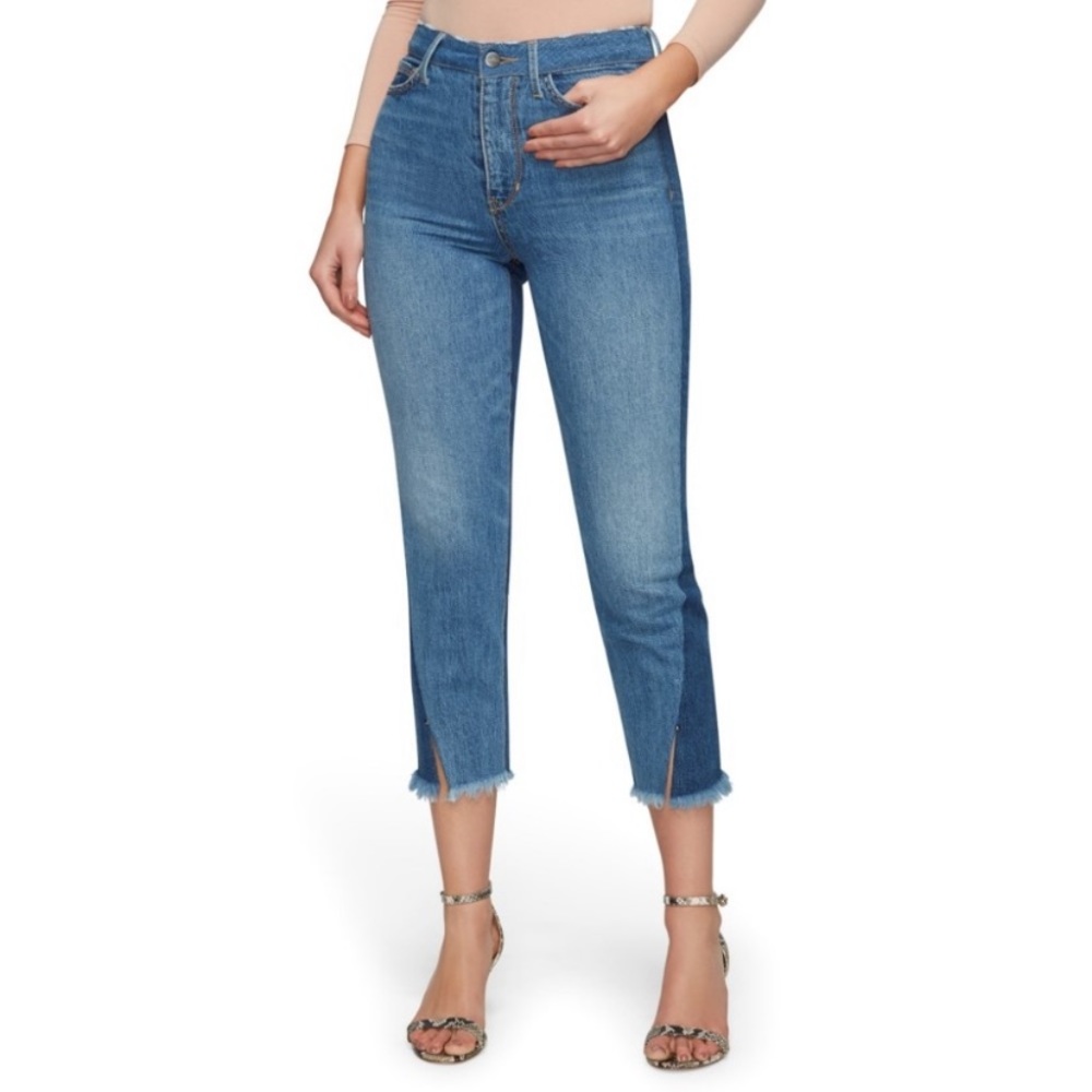 NWOT Sam Edelman Mary Jane Fray Hem Contrast Jeans